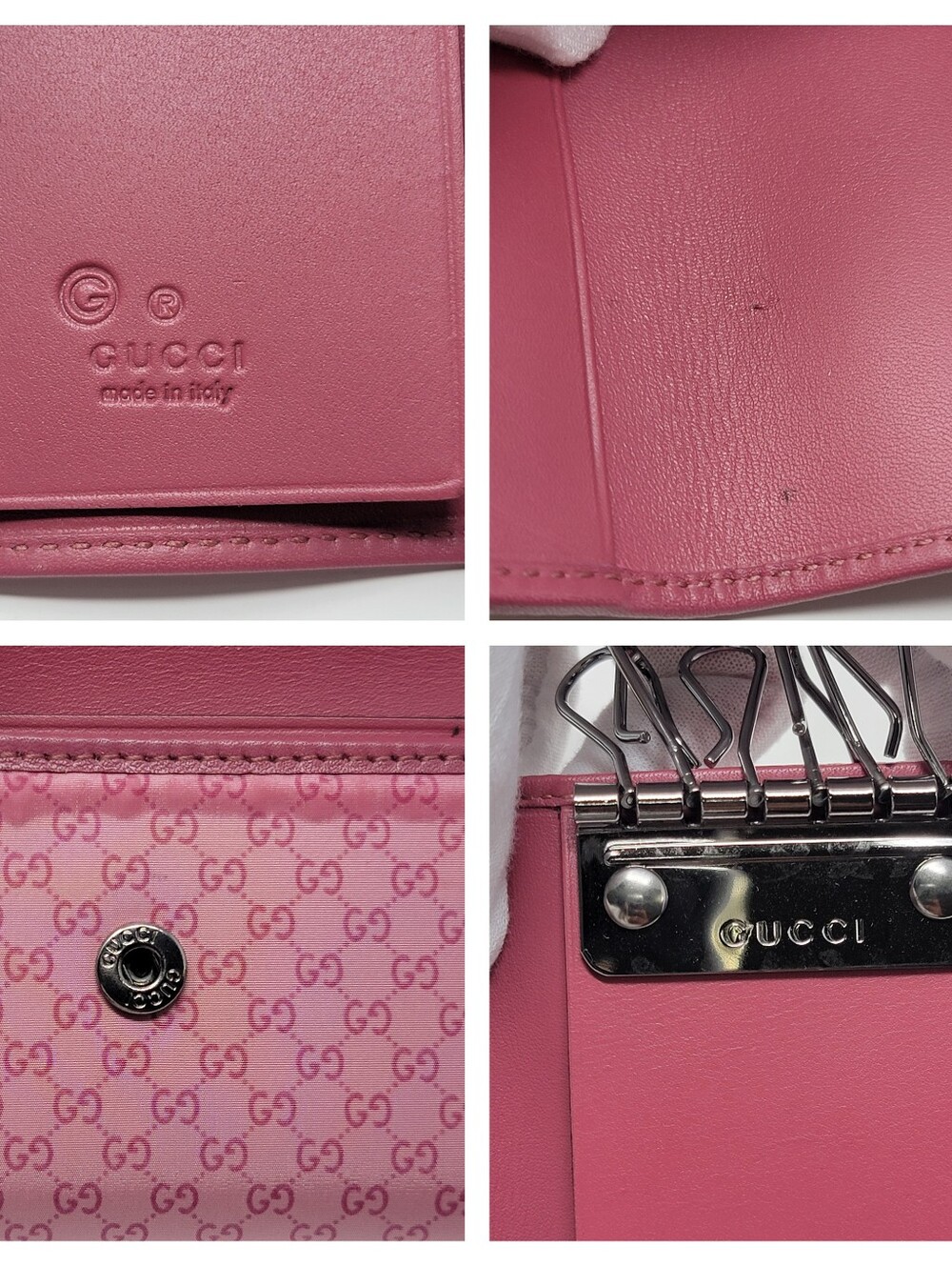 BUNDLE of 2 Gucci Microguccissima Cosmetic Case & Gucci 6 Keyring - Picture 4 of 7